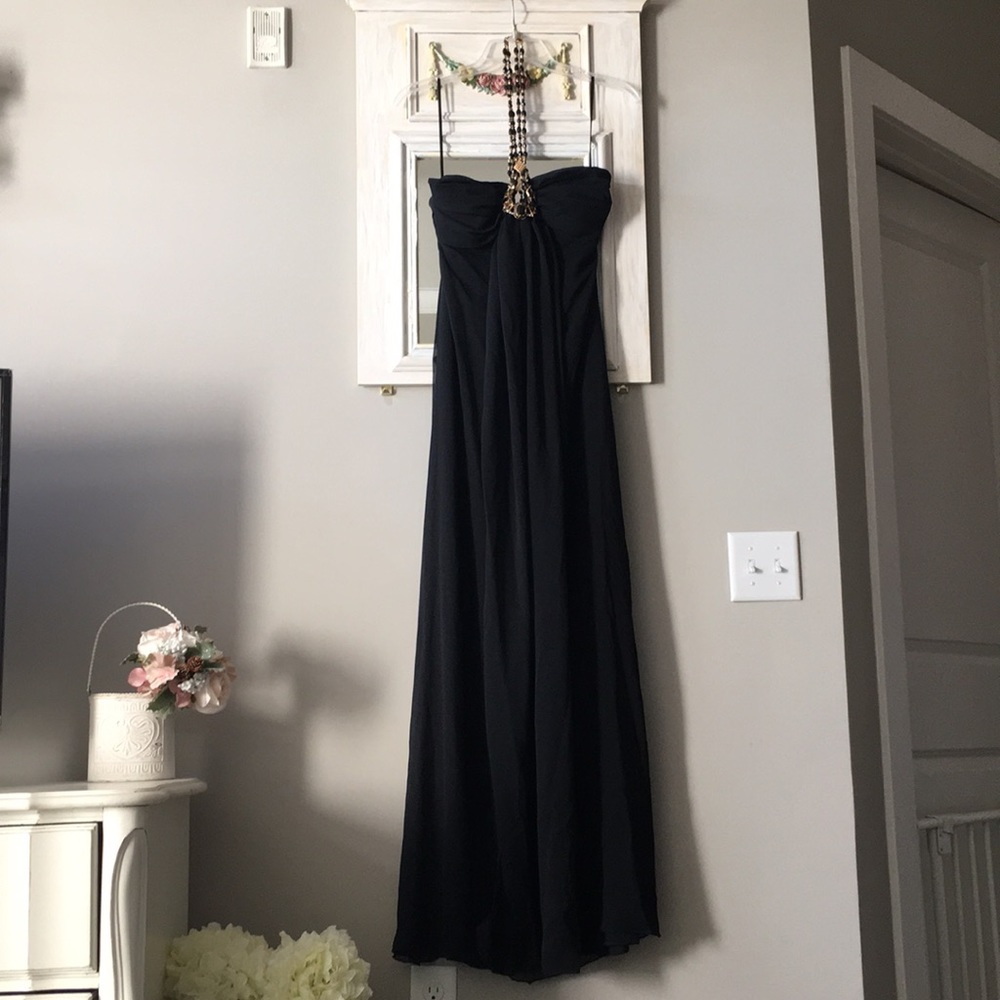 Black chiffon formal gown